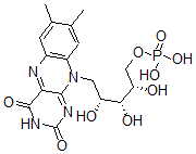 CAS 登录号：34469-63-1， [(2S,3R,4R)-5-(7,8-二甲基-2,4-二氧代苯并[g]蝶啶-10-基)-2,3,4-三羟基戊基]磷酸二氢酯