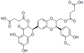 CAS#: 34482-56-9, 4-[(2R)-5,7-Dihydroxy-2-[(2R)-2-(4-Hydroxy-3-Methoxyphenyl)-3-[(4-Hydroxy-4-Oxobutanoyl)Oxymethyl]-2,3-Dihydro-1,4-Benzodioxin-7-Yl]-4-Oxochroman-3-Yl]Oxy-4-Oxobutanoic Acid