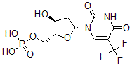 CAS 登录号：345-02-8， [(2R,3S,5R)-5-[2,4-二氧代-5-(三氟甲基)嘧啶-1-基]-3-羟基四氢呋喃-2-基]磷酸二氢甲酯