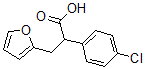 CAS 登录号：3459-56-1， 2-(4-氯苯基)-3-呋喃-2-基丙酸