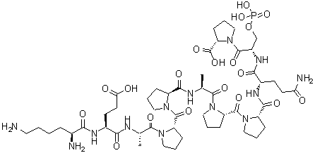CAS 登录号：348089-28-1， L-赖氨酰-L-alpha-谷氨酰-L-丙氨酰-L-脯氨酰-L-脯氨酰-L-丙氨酰-L-脯氨酰-L-脯氨酰-L-谷氨酰胺酰-O-膦酰-L-丝氨酰-L-脯氨酸