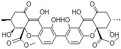 CAS#: 35287-71-9, Methyl (3S,4S,4aR)-7-[(5S,6S,10aR)-1,5,9-Trihydroxy-10alpha-Methoxycarbonyl-6-Methyl-8-Oxo-6,7-Dihydro-5H-Xanthen-2-Yl]-4,8,9-Trihydroxy-3-Methyl-1-Oxo-3,4-Dihydro-2H-Xanthene-4alpha-Carboxylate