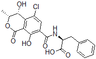 CAS#: 35299-87-7, (2S)-2-[[(3R,4R)-5-Chloro-4,8-Dihydroxy-3-Methyl-1-Oxoisochroman-7-Carbonyl]Amino]-3-Phenylpropanoic Acid