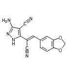 CAS 登录号：354158-98-8， 3-氨基-5-[(Z)-2-(1,3-苯并二氧戊环-5-基)-1-氰基乙烯基]-1H-吡唑-4-甲腈