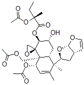 CAS#: 35481-70-0, [(1R,2S,3R,4aR,5R,8S,8aR)-5-[(2S,3aS,6aS)-2,3,3a,6a-Tetrahydrofuro[5,4-b]Furan-2-Yl]-8-Acetyloxy-8a-(Acetyloxymethyl)-3-Hydroxy-5,6-Dimethylspiro[3,4,4a,8-Tetrahydro-2H-Naphthalene-1,2'-Oxirane]-2-Yl] (2R)-2-Acetyloxy-2-Methylbutanoate