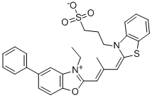 CAS#: 35574-16-4, 3-[(2Z)-2-[(E)-3-(3-Ethyl-5-Phenyl-2H-1,3-Benzoxazol-1-Ium-2-Yl)-2-Methylprop-2-Enylidene]-1,3-Benzothiazol-3-Yl]Propane-1-Sulfonate