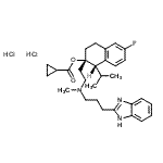 CAS 登录号：357400-13-6， (1S,2S)-2-(2-{[3-(1H-苯并咪唑-2-基)丙基](甲基)氨基}乙基)-6-氟-1-异丙基-1,2,3,4-四氢-2-萘基环丙烷羧酸酯二盐酸盐
