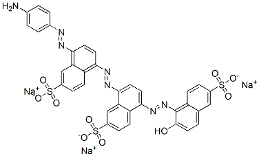 CAS 登录号：3626-30-0， 三钠8-[4-(4-氨基苯基)偶氮-6-磺酸萘-1-基]偶氮-5-[(2E)-2-(2-氧代-6-磺酸萘-1-亚基)肼基]萘-2-磺酸盐