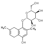 CAS#: 36314-24-6, 4-Hydroxy-2,7-dimethyl-5,8-dihydro-1-naphthalenyl beta-D-glucopyranoside