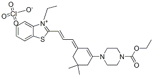 CAS#: 36755-19-8, Ethyl 4-[(3E)-3-[(E)-3-(3-Ethyl-1,3-Benzothiazol-3-Ium-2-Yl)Prop-2-Enylidene]-5,5-Dimethyl-1-Cyclohexenyl]Piperazine-1-Carboxylate Perchlorate
