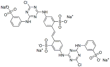 CAS#: 37138-25-3, Tetrasodium 5-[[4-Chloro-6-[(3-Sulfonatophenyl)Amino]-1,3,5-Triazin-2-Yl]Amino]-2-[(E)-2-[4-[[4-Chloro-6-[(3-Sulfonatophenyl)Amino]-1,3,5-Triazin-2-Yl]Amino]-2-Sulfonatophenyl]Ethenyl]Benzenesulfonate
