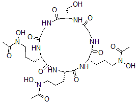CAS#: 37279-99-5, N-[3-[(2S,5S,11S,17S)-5,17-Bis[3-(Acetyl-Hydroxyamino)Propyl]-11-(Hydroxymethyl)-3,6,9,12,15,18-Hexaoxo-1,4,7,10,13,16-Hexazacyclooctadec-2-Yl]Propyl]-N-Hydroxyacetamide
