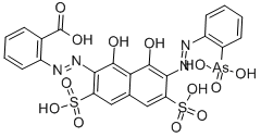 CAS#: 3772-44-9, 2-((7-((2-Arsonophenyl)azo)-1,8-dihydroxy-3,6-disulpho-2-naphthyl)azo)benzoic acid
