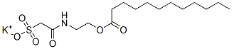 CAS 登录号：3772-95-0， 2-(2-月桂酰氧基乙基氨基)-2-氧代乙烷磺酸钾