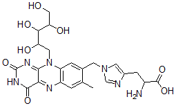 CAS#: 37854-44-7, 2-Amino-3-[1-[[7-Methyl-2,4-Dioxo-10-(2,3,4,5-Tetrahydroxypentyl)Benzo[g]Pteridin-8-Yl]Methyl]Imidazol-4-Yl]Propanoic Acid