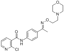 CAS 登录号：38063-91-1， 对(2-氯烟酰胺)苯乙酮 O-(2-吗啉基乙基)肟