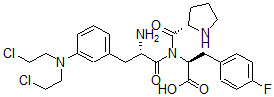 CAS 登录号：38305-84-9， (2S)-2-[[(2S)-2-氨基-3-[3-[二(2-氯乙基)氨基]苯基]丙酰]-[(2S)-吡咯烷-2-羰基]氨基]-3-(4-氟苯基)丙酸