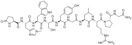 CAS 登录号：38343-58-7， 2-(3-甲基-L-组氨酸)促黄体激素-释放因子 (猪)