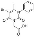 CAS 登录号：38523-05-6， 2-(5-溴-4-甲基-2,6-二氧代-3-苯基嘧啶-1-基)乙酸