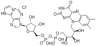 CAS#: 38628-24-9, [(2R,3S,4R,5R)-3,4-Dihydroxy-5-(9H-Imidazo[2,1-f]Purin-6-Ium-3-Yl)Oxolan-2-Yl]Methyl [[(2S,3R,4R)-5-(7,8-Dimethyl-2,4-Dioxobenzo[g]Pteridin-10-Yl)-2,3,4-Trihydroxypentoxy]-Hydroxyphosphoryl] Hydrogen Phosphate Chloride
