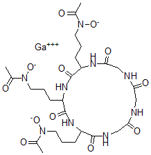 CAS 登录号：39000-29-8， 镓N-[3-[5,17-二[3-(乙酰基-氧代氨基)丙基]-3,6,9,12,15,18-六氧代-1,4,7,10,13,16-六氮杂十八碳-2-基]丙基]-N-氧代乙酰胺