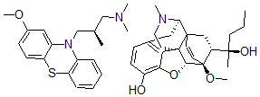 CAS#: 39456-60-5, 4,5-Epoxy-3-Hydroxy-6-Methoxy-alpha,17-Dimethyl-alpha-Propyl-6,14-Ethenomorphinan-7-Methanol Mixt.With (-)-2-Methoxy-N,N,beta-Trimethyl-10H-Phenothiazine-10-Propanamine