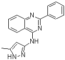 CAS 登录号：404828-08-6， N-(5-甲基-1H-吡唑-3-基)-2-苯基-4-喹唑啉胺