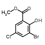 CAS 登录号：4068-71-7， 甲基3-溴-5-氯-2-羟基-苯甲酸酯