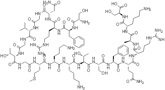 CAS 登录号：412938-67-1， L-丝氨酰-L-苯丙氨酰-L-精氨酰-L-天冬氨酰胺酰甘氨酰-L-缬氨酰甘氨酰-L-苏氨酰甘氨酰-L-蛋氨酰-L-赖氨酰-L-赖氨酰-L-苏氨酰-L-丝氨酰-L-苯丙氨酰-L-谷氨酰胺酰-L-精氨酰-L-丙氨酰-L-赖氨酰-L-丝氨酸