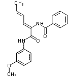 CAS 登录号：418796-45-9， N-{(2Z,4E)-1-[(3-甲氧基苯基)氨基]-1-氧代-2,4-己二烯-2-基}苯甲酰胺