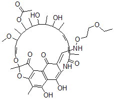 CAS 登录号：41887-56-3， 3-[(2-乙氧基乙氧基)亚氨基甲基]利福霉素 SV