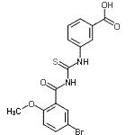 CAS 登录号：433690-89-2， 3-{[(5-溴-2-甲氧基苯甲酰基)硫代氨基甲酰]氨基}苯甲酸