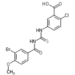 CAS 登录号：434307-81-0， 5-{[(3-溴-4-甲氧基苯甲酰基)硫代氨基甲酰]氨基}-2-氯苯甲酸