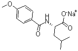 CAS 登录号：438581-55-6， N-(4-甲氧基苯甲酰基)-L-亮氨酸单钠盐