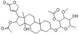 CAS 登录号：4420-66-0， 3b-[(2-O-乙酰基-6-脱氧-3-O-甲基-a-L-甘露糖基)氧基]-16b-(乙酰氧基)-14-羟基-5b-心甾-20(22)-烯内酯