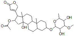 CAS 登录号：4420-67-1， 16b-(乙酰氧基)-3b-[(6-脱氧-3-O-甲基-a-L-阿卓吡喃糖基)氧基]-14-羟基-5b-心甾-20(22)-烯内酯