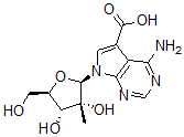 CAS#: 443642-56-6, 4-Amino-7-(2-C-Methyl-beta-D-Ribofuranosyl)-7H-Pyrrolo[2,3-d]Pyrimidine-5-Carboxylic acid