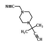 CAS 登录号：451494-39-6， 2-[4-(1,1-二甲基丙-2-炔基)哌嗪-1-基]乙腈