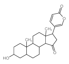CAS 登录号：468-86-0， 3b-羟基-15-氧代-5b,14a-蟾蜍-20,22-二烯内酯