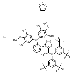 CAS#: 494227-30-4, 1,2,3,4,5-Cyclopentanepentayl, Compd. With 1-[(1R)-1-[Bis[3,5-Bis(Trifluoromethyl)Phenyl]Phosphino]Ethyl]-2-[2-[Bis(4-Methoxy-3,5-Dimethylphenyl)Phosphino]Phenyl]-1,2,3,4,5-Cyclopentanepentayl, Iron S Alt (1:1:1)