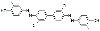 CAS 登录号：49744-32-3， 4,4'-[(3,3'-二氯[1,1'-联苯]-4,4'-二基)二(偶氮)]二[邻甲酚]
