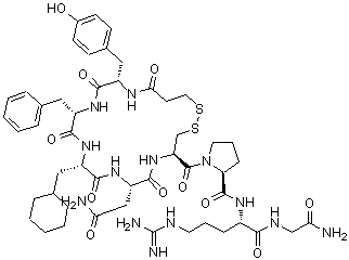 CAS#: 500170-27-4, 1-{[(4R,7S,10S,13S,16S)-7-(2-Amino-2-oxoethyl)-13-benzyl-10-(cyclohexylmethyl)-16-(4-hydroxybenzyl)-6,9,12,15,18-pentaoxo-1,2-dithia-5,8,11,14,17-pentaazacycloicosan-4-yl]carbonyl}-L-prolyl-L-arginylglycinamide