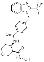 CAS#: 503166-51-6, (3R,4R)-Tetrahydro-N-hydroxy-4-[[4-[[2-(trifluoromethyl)-1H-benzimidazol-1-yl]methyl]benzoyl]amino]-2H-Pyran-3-carboxamide