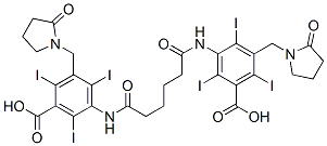 CAS 登录号：51134-92-0， 3-[5-[[3-羧基-2,4,6-三碘-5-[(2-氧代吡咯烷-1-基)甲基]苯基]氨基甲酰]戊酰氨基]-2,4,6-三碘-5-[(2-氧代吡咯烷-1-基)甲基]苯甲酸