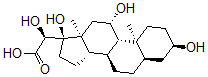 CAS 登录号：52077-59-5， (3a,5b,11b,20S)-3,11,17,20-四羟基-孕甾烷-21-酸
