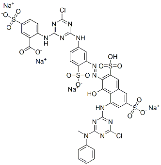 CAS#: 52246-55-6, 2-[[4-Chloro-6-[[3-[[8-[[4-Chloro-6-(Methylphenylamino)-1,3,5-Triazin-2-Yl]Amino]-1-Hydroxy-3,6-Disulfo-2-Naphthalenyl]Azo]-4-Sulfophenyl]Amino]-1,3,5-Triazin-2-Yl]Amino]-5-Sulfo-Benzoic Acid Tetrasodium Salt
