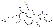CAS 登录号：52673-14-0， 1,2,3,6-四氢-2-(3-甲氧基丙基)-1,3,6-三氧代苯并咪唑并[2,1-b]苯并[lmn][3,8]菲咯啉甲腈