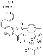 CAS 登录号：52683-87-1， 6-氨基-5-[[4-[(2-溴-1-氧代烯丙基)氨基]-2-[(4-甲基-3-磺基苯基)磺酰基]苯基]偶氮]萘-2-磺酸