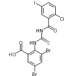 CAS#: 530131-05-6, 3,5-Dibromo-2-{[(2-Chloro-5-Iodobenzoyl)Carbamothioyl]Amino}Benzoic Acid
