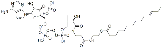 CAS#: 53034-79-0, S-[2-[3-[[(2R)-4-[[[(2R,3R,5R)-5-(6-Aminopurin-9-Yl)-4-Hydroxy-3-Phosphonooxyoxolan-2-Yl]Methoxy-Hydroxyphosphoryl]Oxy-Hydroxyphosphoryl]Oxy-2-Hydroxy-3,3-Dimethylbutanoyl]Amino]Propanoylamino]Ethyl] (E)-Tetradec-11-Enethioate